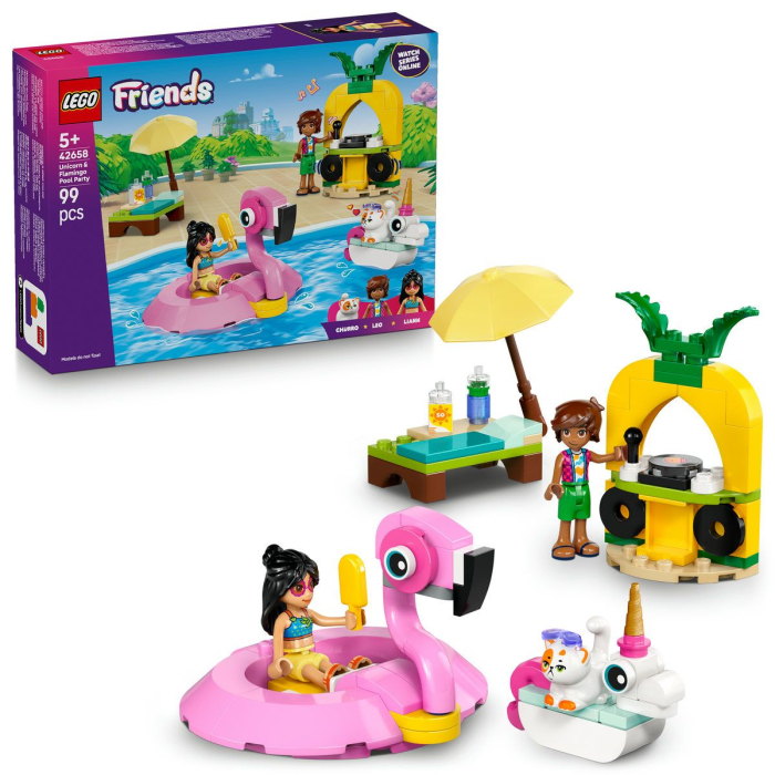 LEGO FRIENDS PETRECERE LA PISCINA CU UNICORNUL SI FLAMINGO 42658  [9]