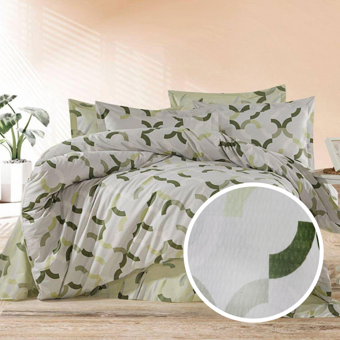 Lenjerie de pat creponata 100% bumbac (crep28) cu husa [1]