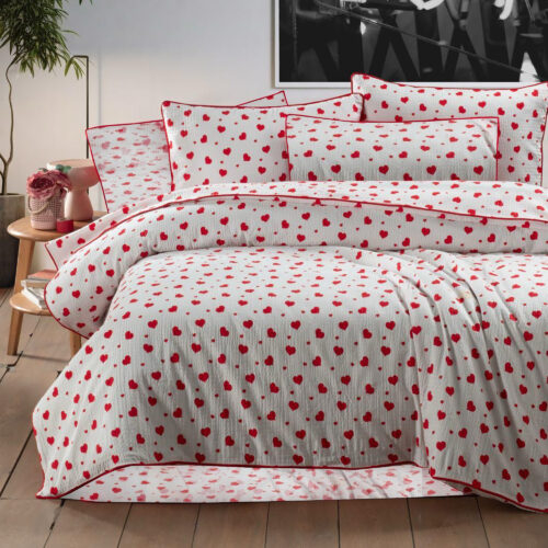 Lenjerie de pat creponata 100% bumbac (crep35) cu husa [1]