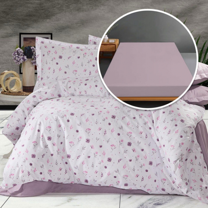 Lenjerie de pat ranforce, 100% bumbac, cu husă universală pentru saltea de 140cm x 200cm / 160cm x 200cm-bellamy [1]