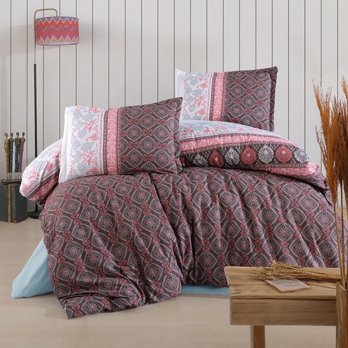 Lenjerie de pat ranforce clasy king size (izgi) [1]