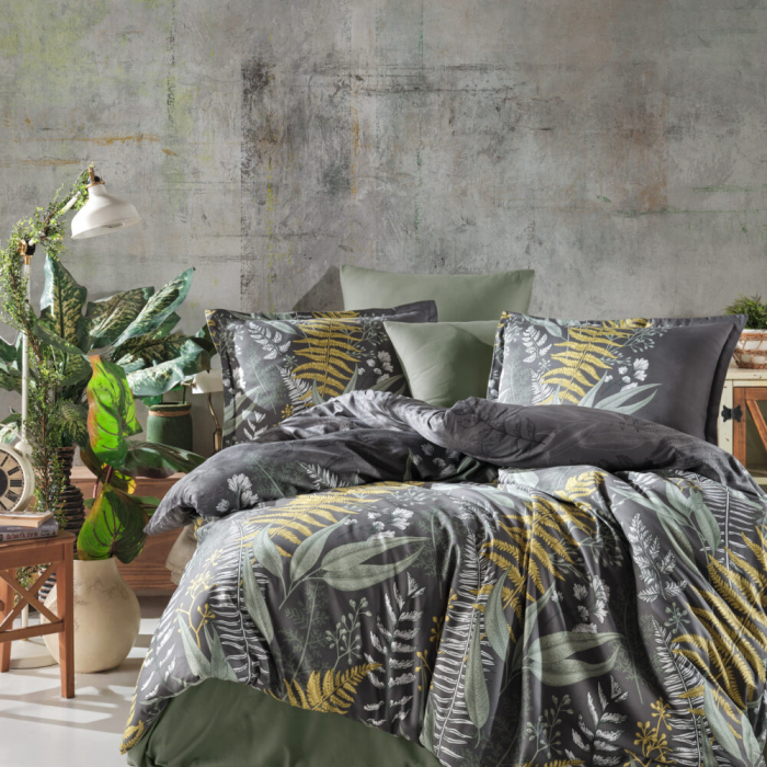 Lenjerie de pat satin clasy king size (botanica) [1]