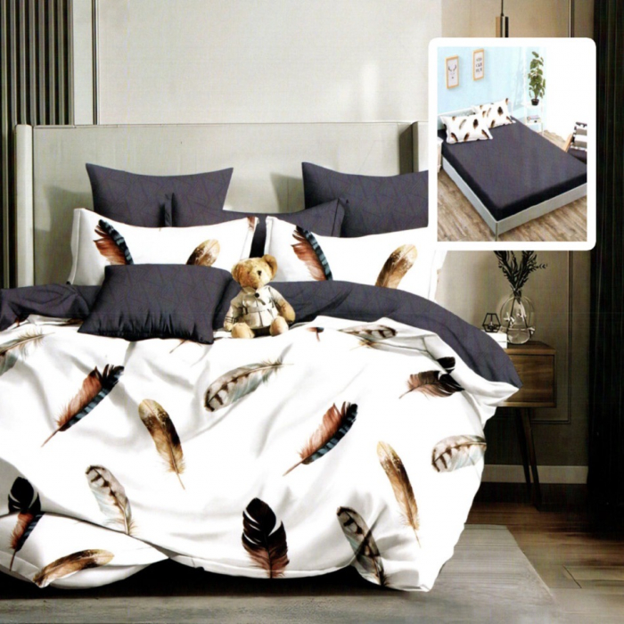 Lenjerie finet 6 piese cu husă – 160×200 și 180×200 (kinsley-h) [1]