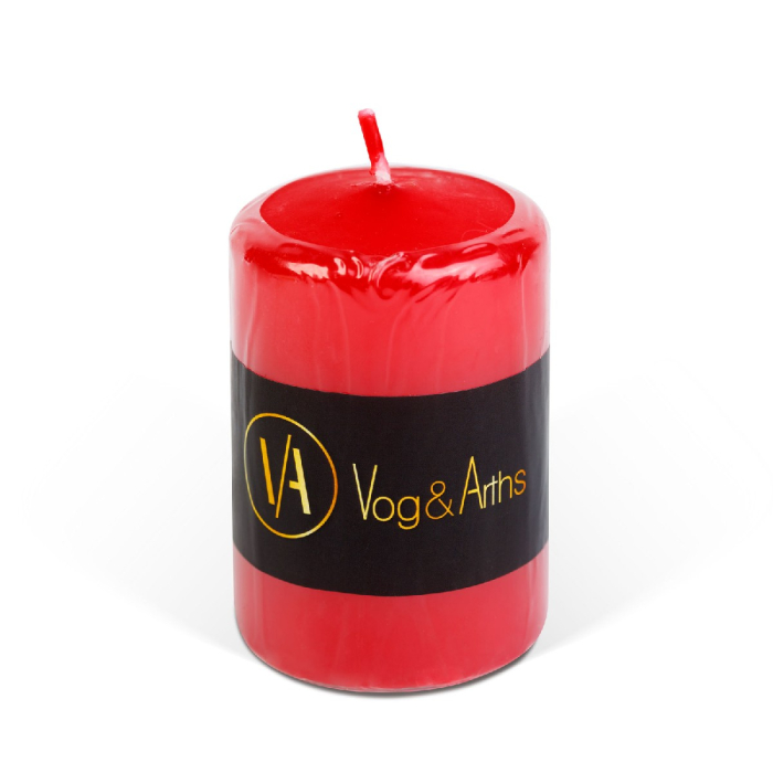 Lumânare cilindrică – roșie, fără parfum – 130 g [1]