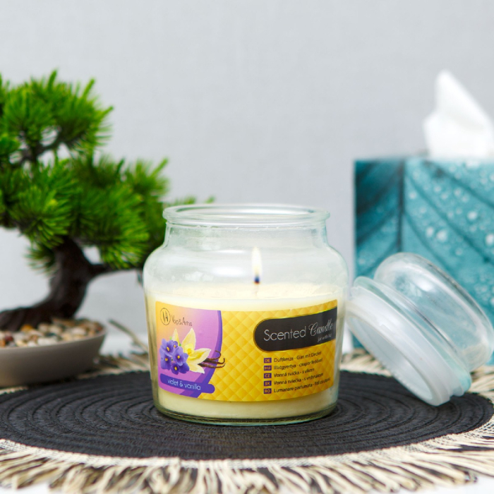 Lumânare parfumată – borcan cu capac – Violet & Vanilla – 310 g [3]