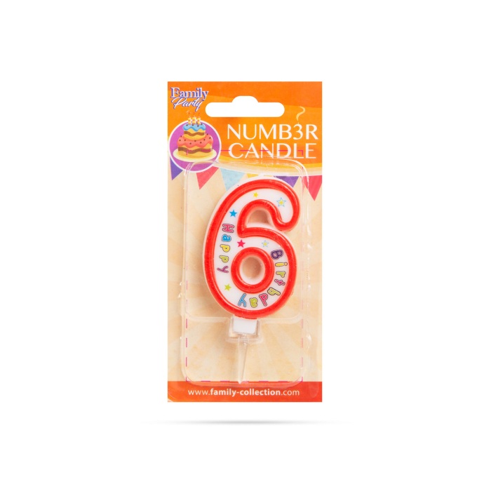 Lumânare pentru tort în forma cifrei 6.  Dimensiune: 6,5 x 4 cm [2]