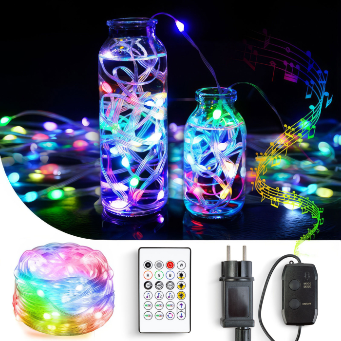 Lumină inteligentă - 100-240V - 66 LED RGB - 10 m - Bluetooth [1]