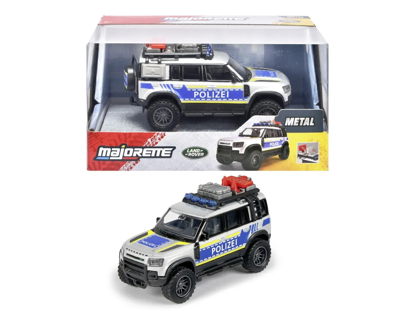 MAJORETTE MASINA METALICA DE POLITIE LAND ROVER DEFENDER SCARA 1 LA 43 [5]