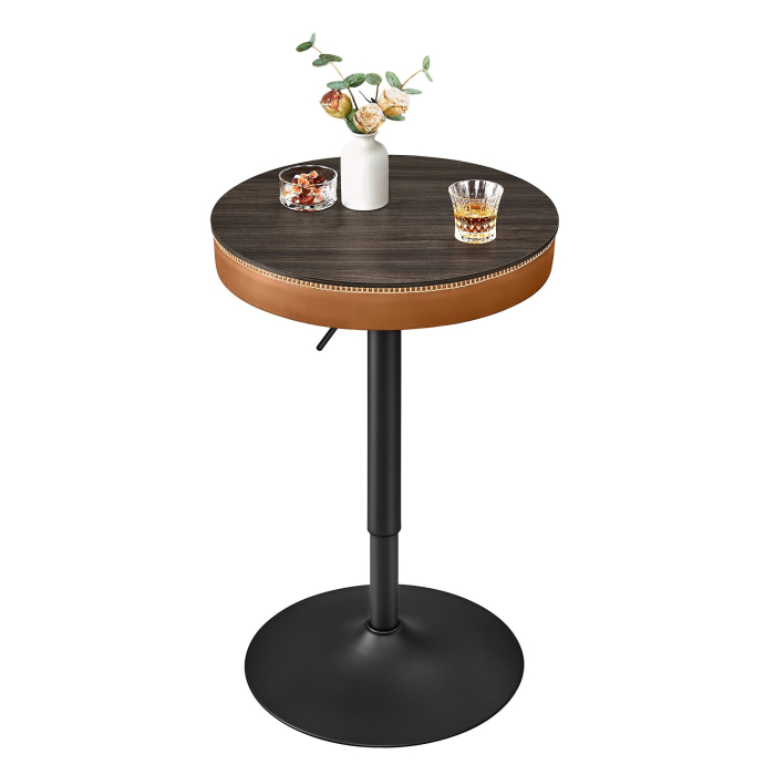 Masa de bar maro caramel, 59x59x(83-105) cm – inaltime reglabila, compartiment de depozitare [7]