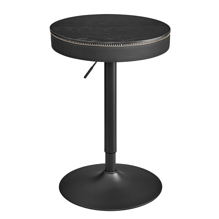 Masa de bar neagra, 59x59x(83-105) cm – inaltime reglabila, compartiment de depozitare [8]