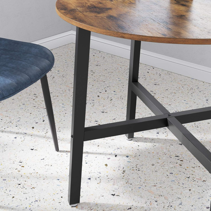 Masa rotunda de bucatarie sau living, stil industrial, 80 x 75 cm (diametru x inaltime), maro rustic [5]