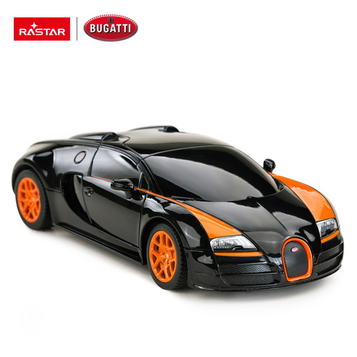 MASINA CU TELECOMANDA BUGATTI GRAND SPORT VITESSE NEGRU CU SCARA 1 LA 24 [6]