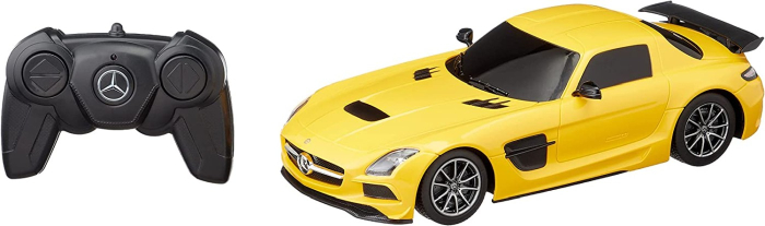 MASINA CU TELECOMANDA MERCEDES-BENZ SLS AMG GALBENA CU SCARA 1 LA 18 [2]