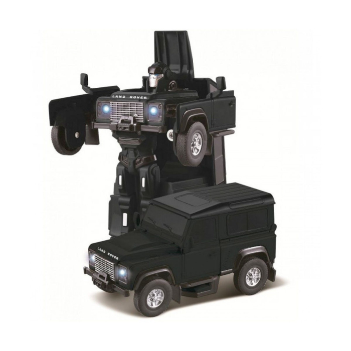 MASINUTA METALICA CONVERTIBILA LAND ROVER DEFENDER NEGRU CU SCARA 1 LA 32 [2]