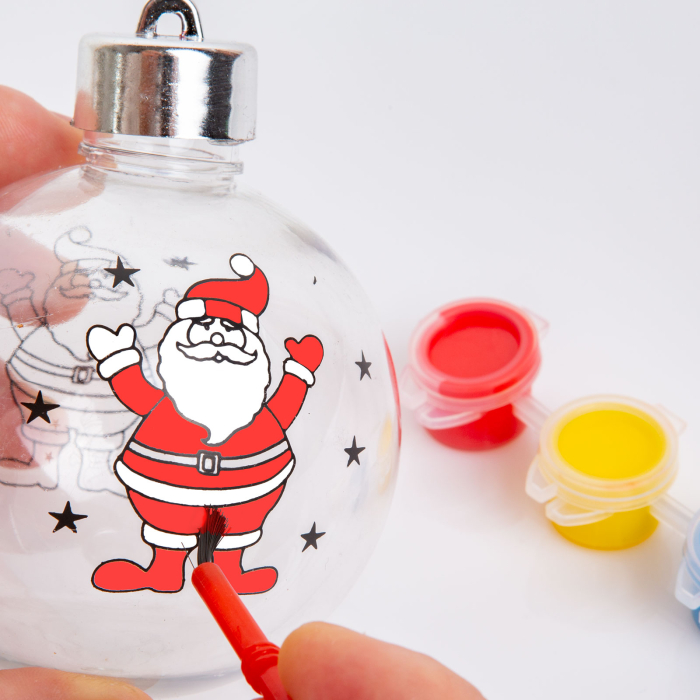 Ornament pentru brad de Crăciun - poate fi pictat - sferă + vopsea și pensulă - 80 mm [1]
