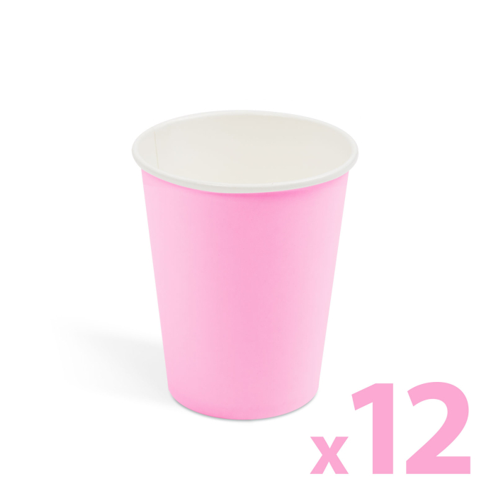 Pahare roz de hârtie - 250 ml - 12 buc [1]