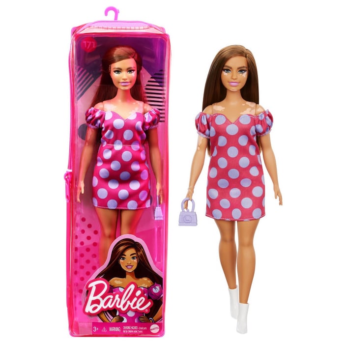 PAPUSA BARBIE FASHIONISTA SATENA CU ROCHIE ROZ CU BULINE [9]