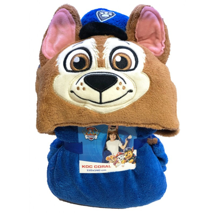 Pătură 3D pentru copii Patrula Cățelușilor Chase din coral fleece, 110×140 cm [2]
