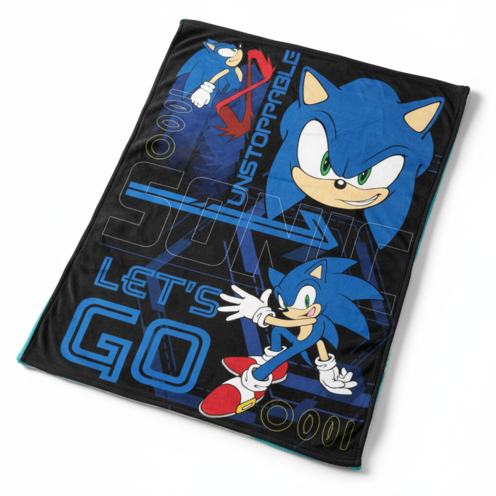 Pătură pentru copii Sonic Ariciul Unstoppable din coral fleece, 130×170 cm [2]