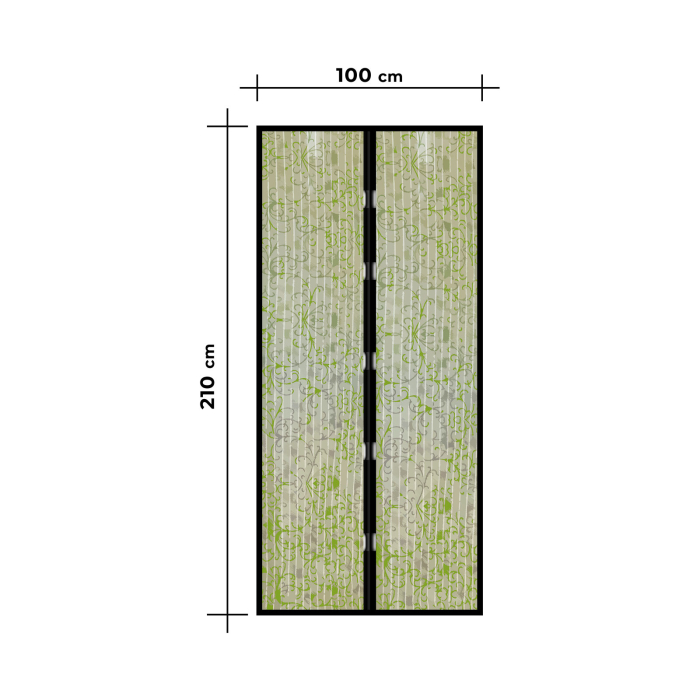 Perdea anti-ţânţari pt. uşi <br>închidere magnetică, 100 x 210 cm, Model floral [4]