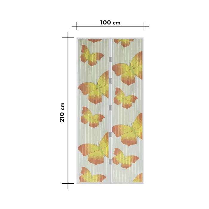 Perdea anti-tantari pt. usi cu inchidere magnetica- 100 x 210 cm „Fluturi galbeni” [4]