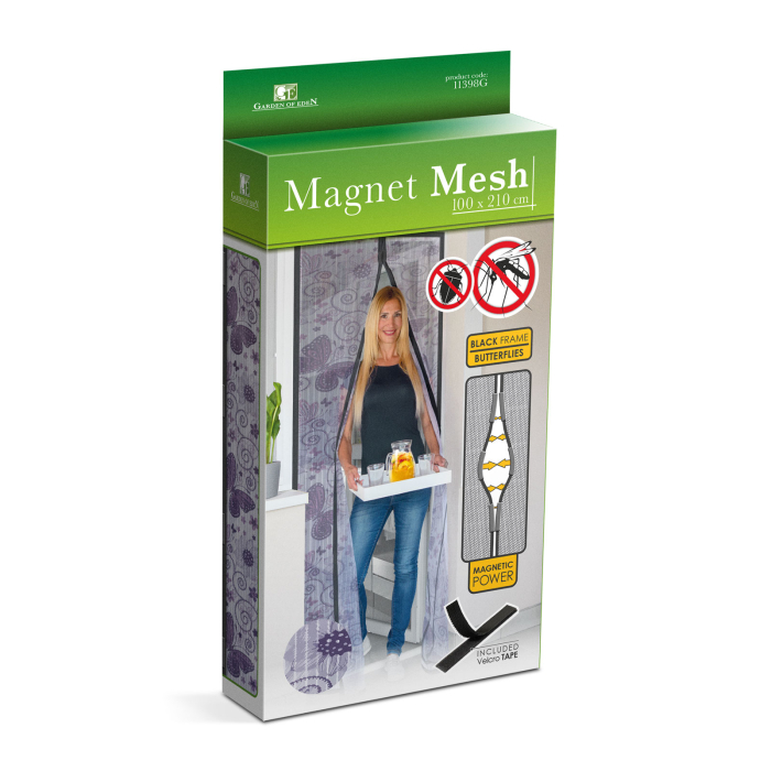 Perdea anti-ţânţari pt. uşi cu închidere magnetică 100 x 210 cm, Model fluturi violeţi [5]