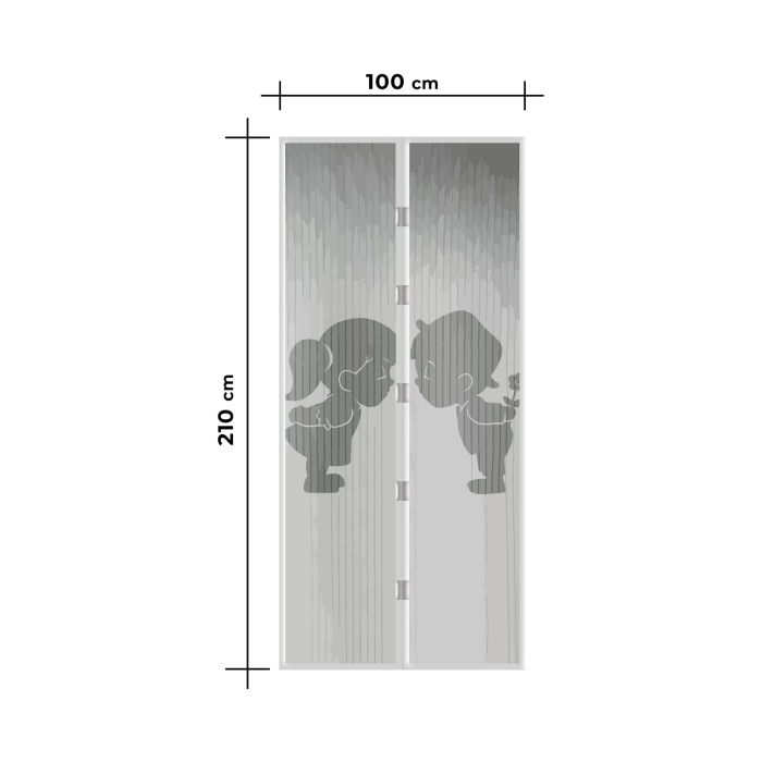 Perdea anti-ţânţari pt. uşi închidere magnetică 100 x 210 cm Model băiat+fată [4]