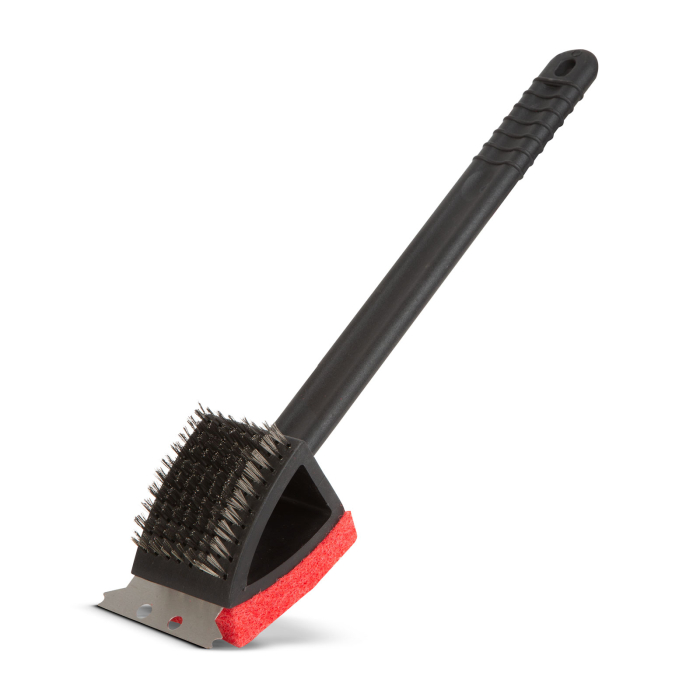 Perie și burete cu mâner din plastic, pentru grătar [1]