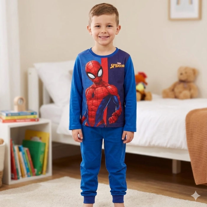 Pijama lungă copii Omul Păianjen, albastru [2]