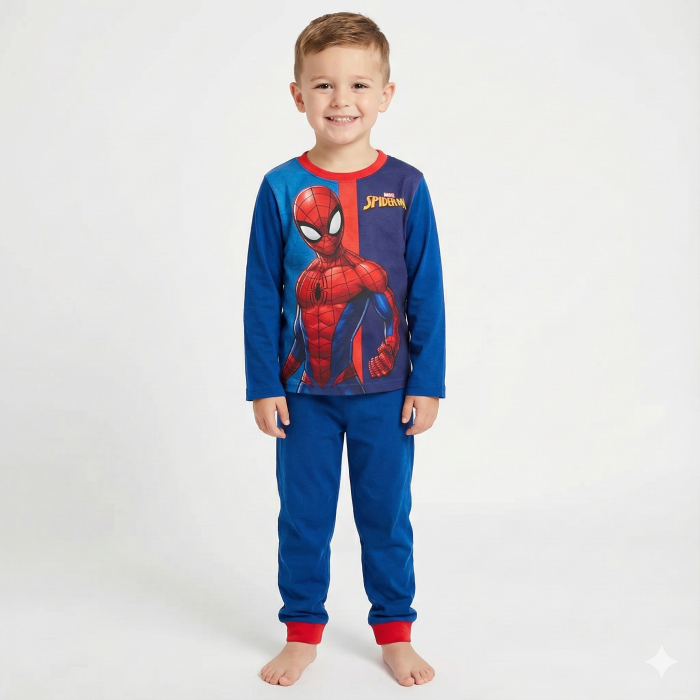 Pijama lungă copii Omul Păianjen, albastru/roșu [2]