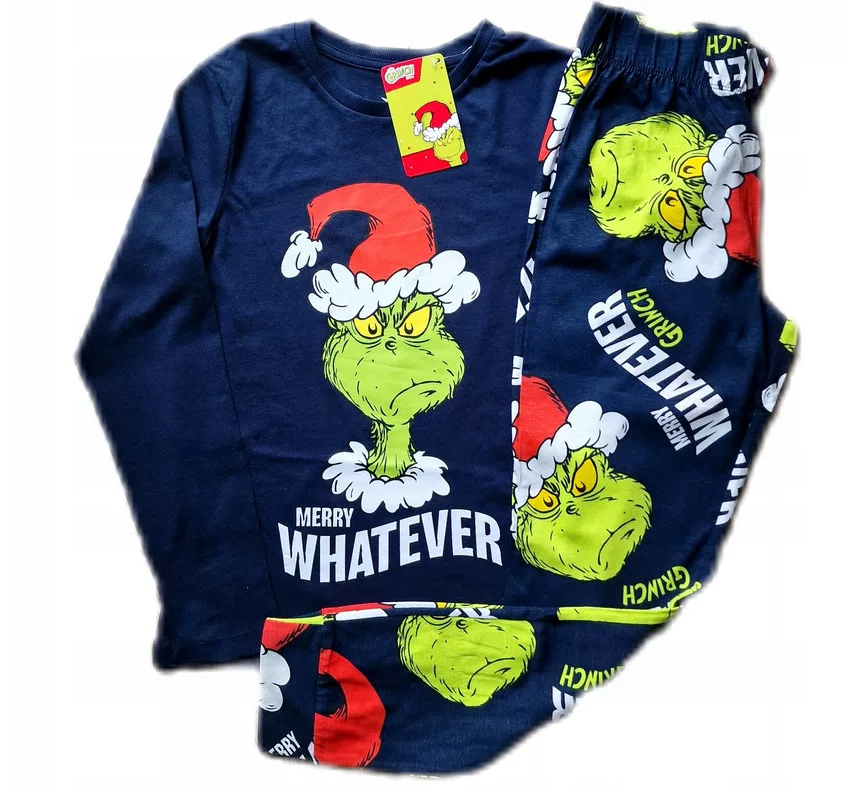 Pijamale pentru copii Grinch Merry Whatever, mânecă lungă [3]