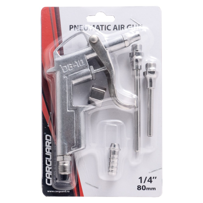 Pistol pneumatic de suflat aer cu duze interschimbabile, 1/4", 16/50/80 mm Carguard [2]