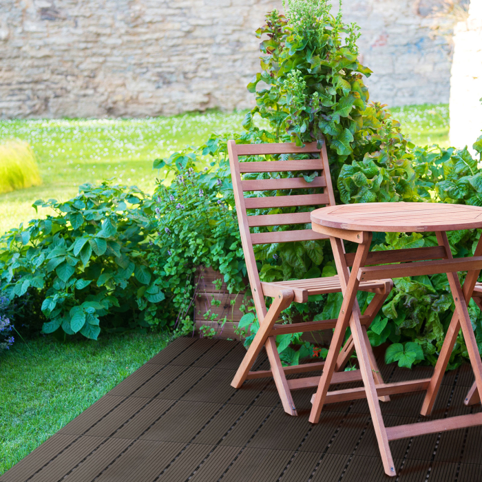 Plăci paviment 4 lamele - 30 x 30 cm - negru - 11 buc/pachet [2]