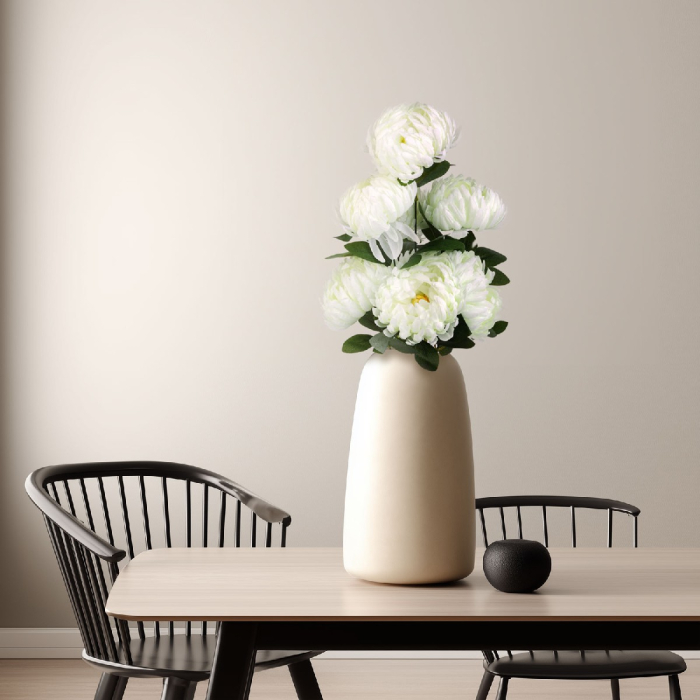 Plantă artificială decorativă - Crizantemă albă - 12 x 58 cm [1]
