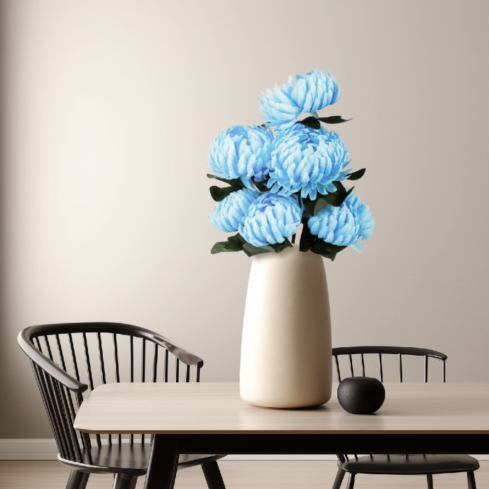Plantă artificială decorativă - Crizantemă albastră - 12 x 58 cm [1]