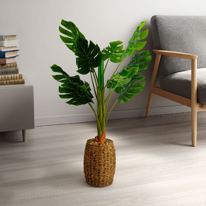 Plantă decorativă artificială filodendron – 100 cm, verde [2]