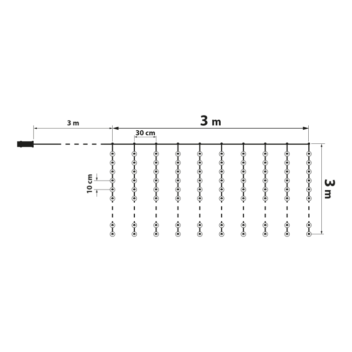 Plasă luminoasă LED - 300 LEDuri - 3 x 3 m - 230V - cu telecomandă [4]