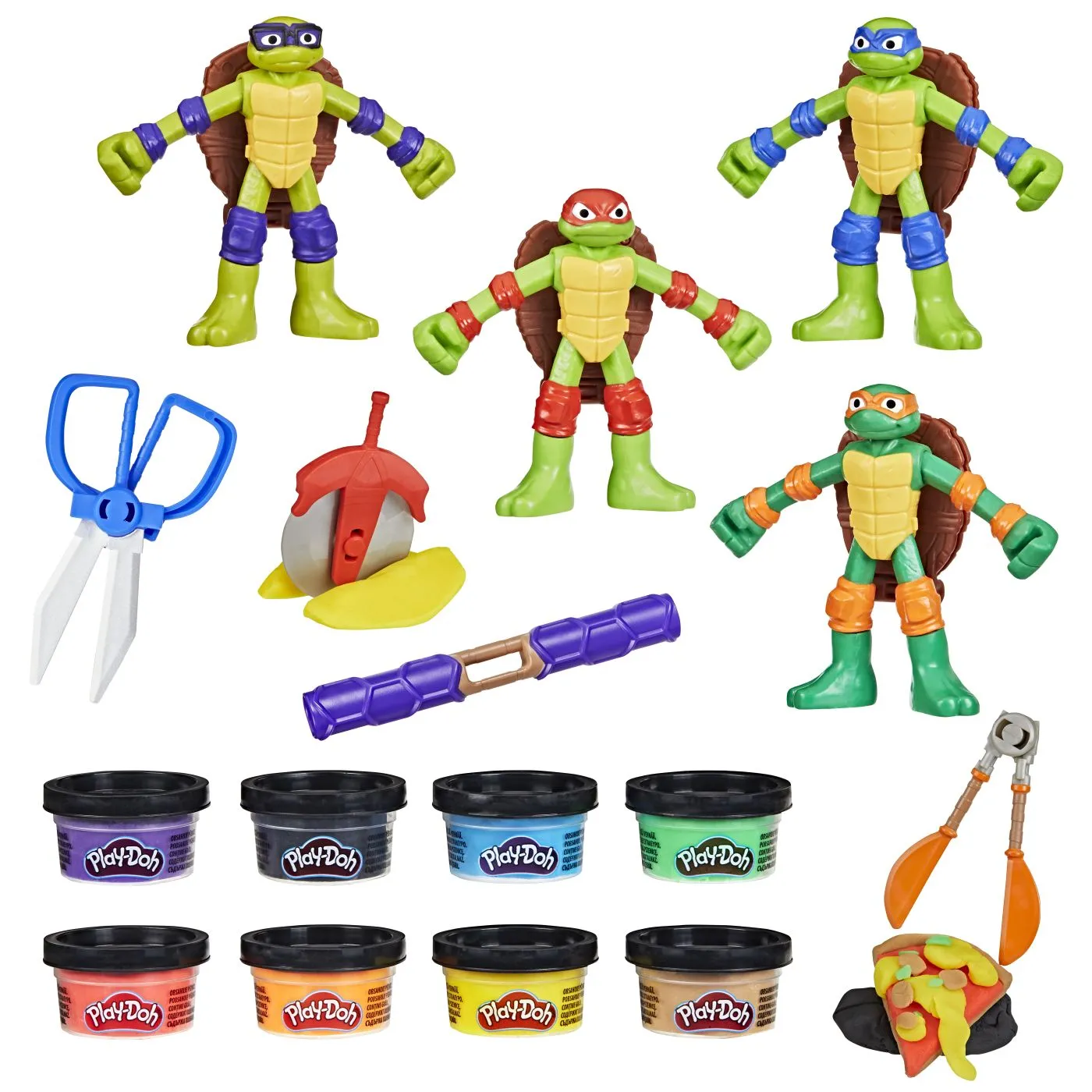 PLAY DOH POVESTIRI CU TESTOASE NINJA ADOLESCENTE MUTANTE SET PLASTELINA CREATII COWABUNGA [2]