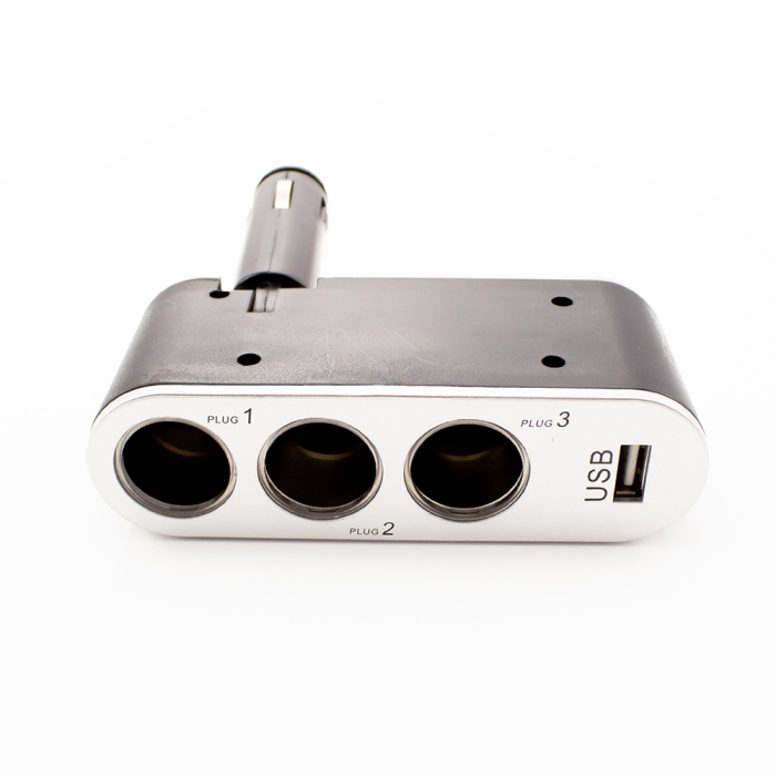 Priză triplă pentru brichetă auto + USB 1A - CARGUARD [5]