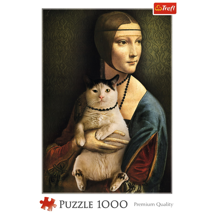 PUZZLE 1000 DOAMNA CU PISICA [3]