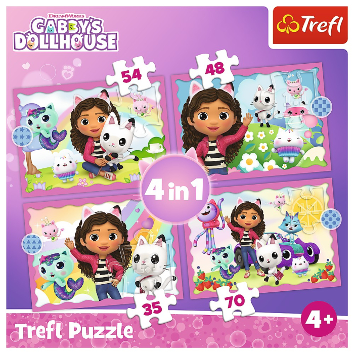 PUZZLE TREFL 4IN1 GABBYS DOLLHOUSE AVENTURILE LUI GABBY [6]