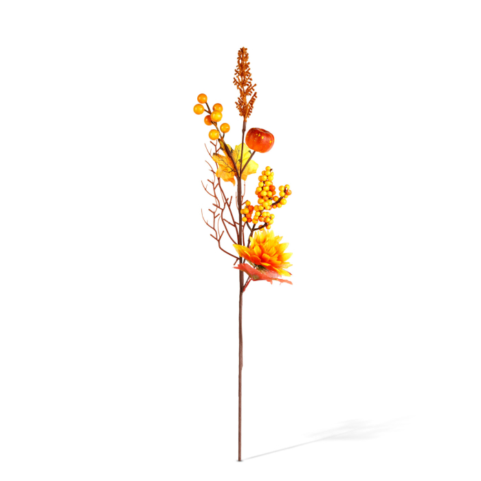 Ramură decorativă de toamnă cu frunze și bobițe – 62 cm – 2 modele [2]