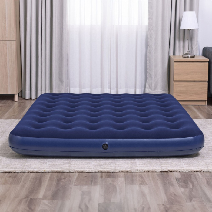 Saltea gonflabilă - dublă, velour - albastru - 203 x 152 x 22 cm [4]