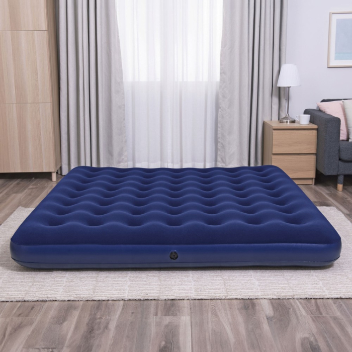 Saltea gonflabilă - dublă, velour - albastru - 203 x 183 x 22 cm [4]