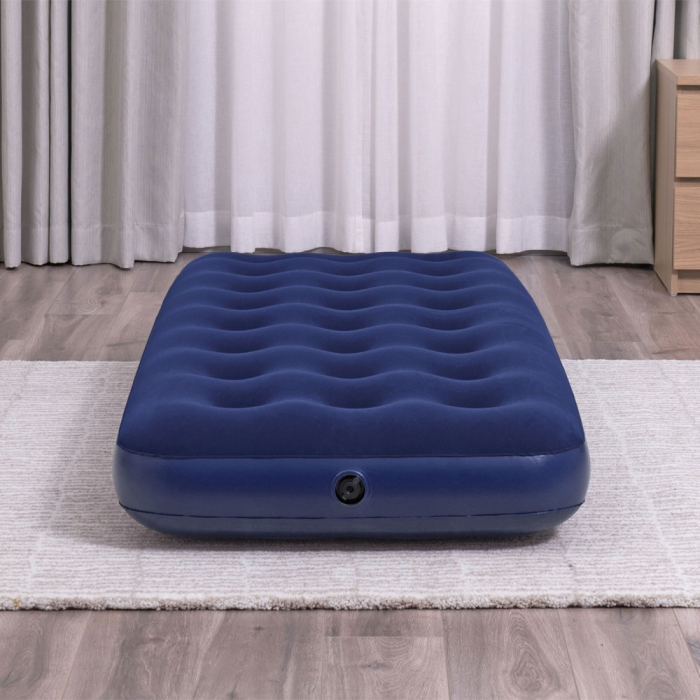 Saltea gonflabilă - single, velour - albastru - 185 x 76 x 22 cm [5]