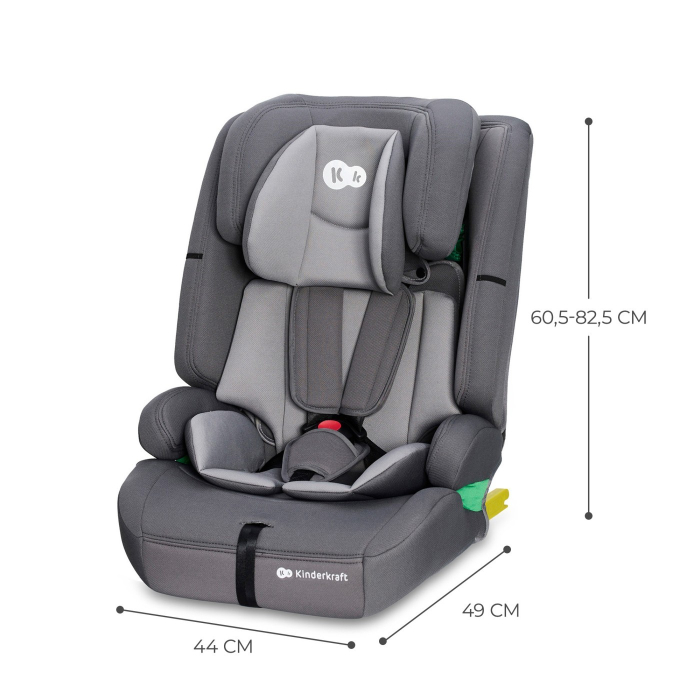 SCAUN AUTO I-SIZE, 76-150 CM, KINDERKRAFT SAFETY FIX 2, GREY [6]