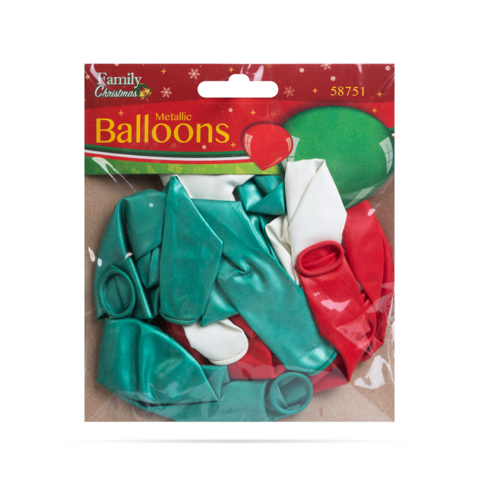 Set baloane - roșu, verde -metalic - 15 piese / pachet [3]