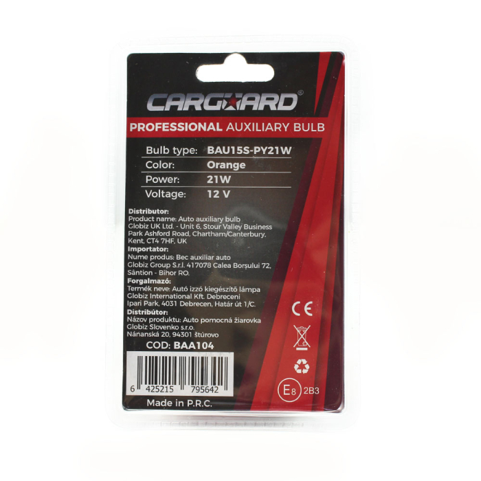 Set de 2 becuri PY21W - portocalii - CARGUARD [3]