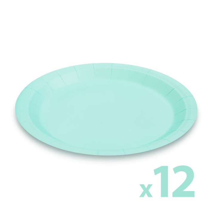Set farfurii albastre din hârtie - 23 cm - 12 buc. /pachet [1]