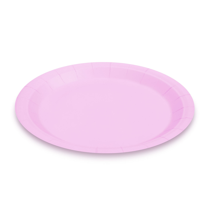Set farfurii roz din hârtie - 23 cm - 12 buc. /pachet [2]